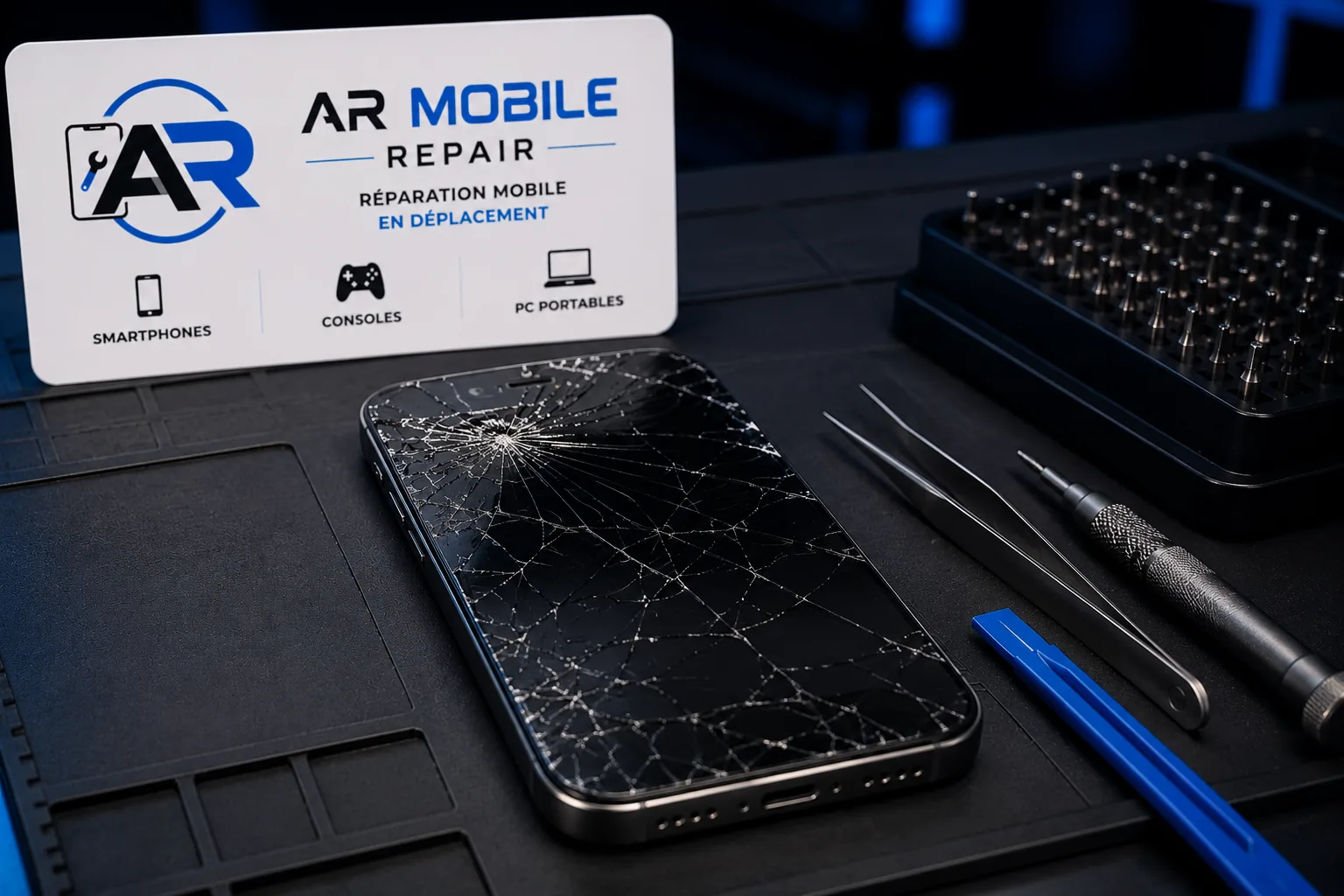 Smartphone pris en charge pour une réparation mobile
